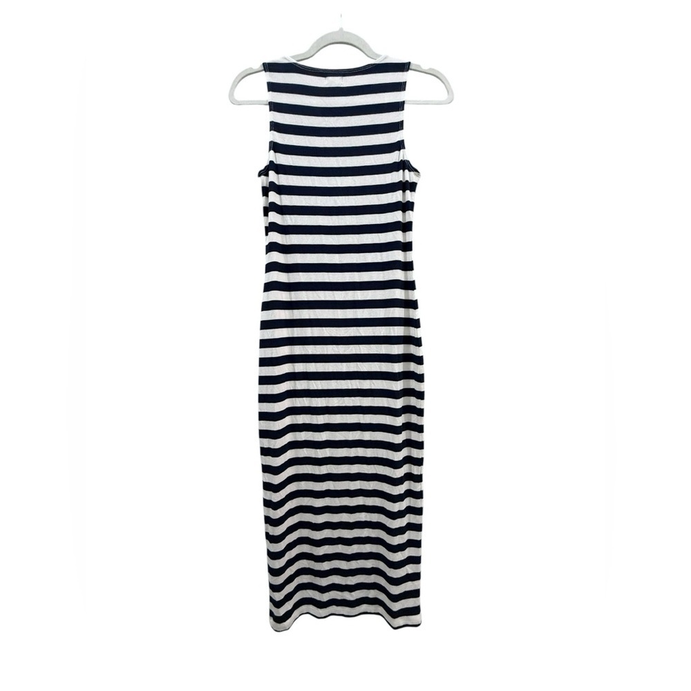 L’AGENCE Ivanna Navy & White Striped Ribbed Midi Tank Dress XS - Picture 10 of 10